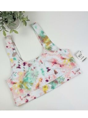 Jenni by Jennifer Moore Tie-Dye Scoop Neck Sports Bra Size Large
